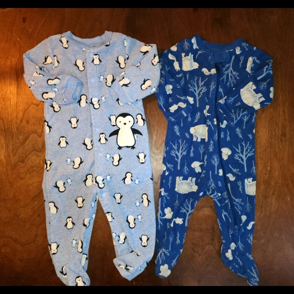 Boys 6-9 month Winter Footie Pajamas Bundle